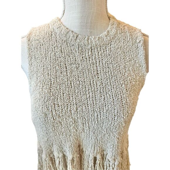 ALC Sleeveless Popcorn Silk Fringe Boho Size Small - Picture 8 of 9